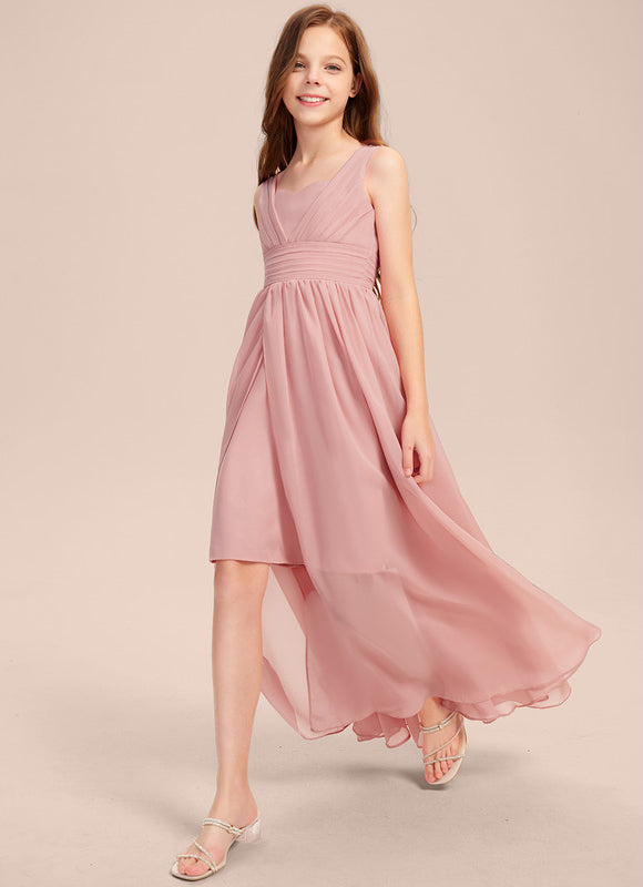 Robe Demoiselle D'Honneur Rose Poudré Élégant