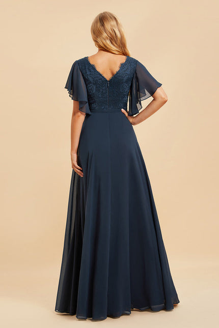 Robe Demoiselle D'Honneur Fluide Rose Pâle - gallery 4