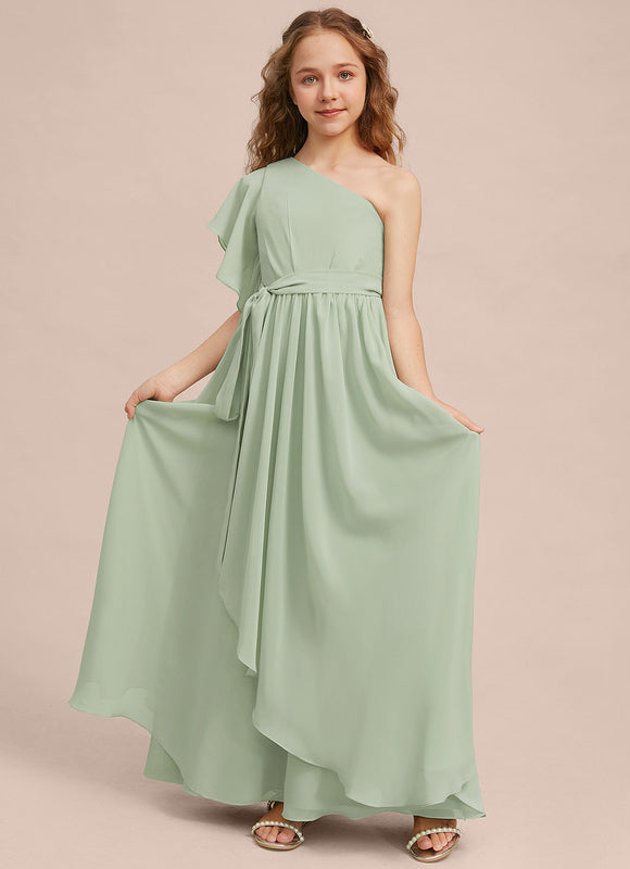 Robe Demoiselle D'Honneur Vert Poudré Élégant - gallery 6