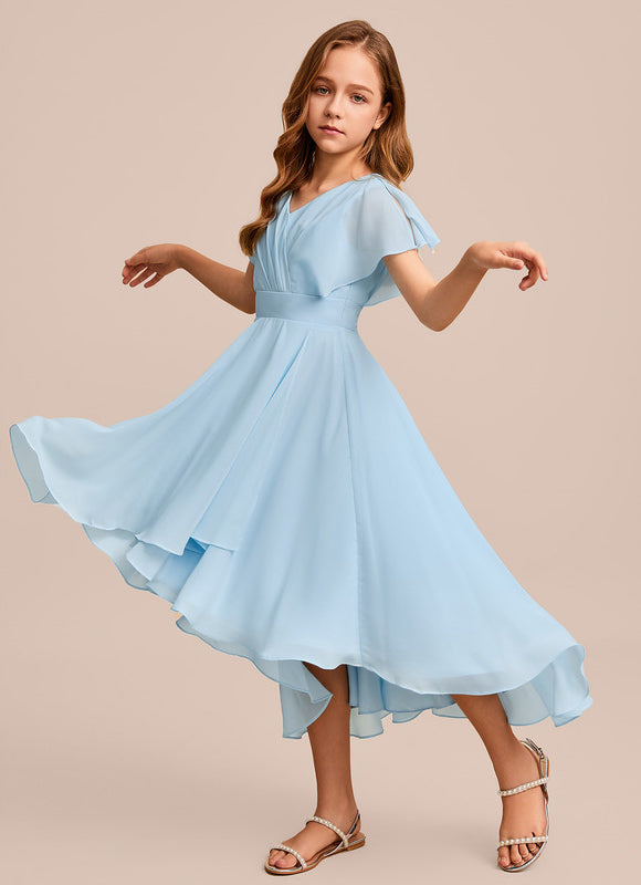 Robe Demoiselle D'Honneur Ailée Vert Pastel - gallery 3