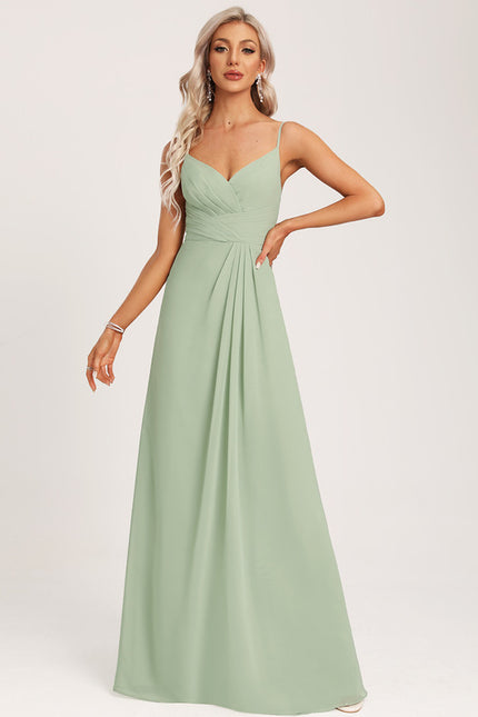 Robe Demoiselle D'Honneur À Volants Rose Pâle