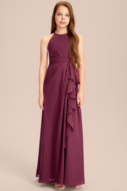 Robe Demoiselle D'Honneur Flottante Prune - gallery 2