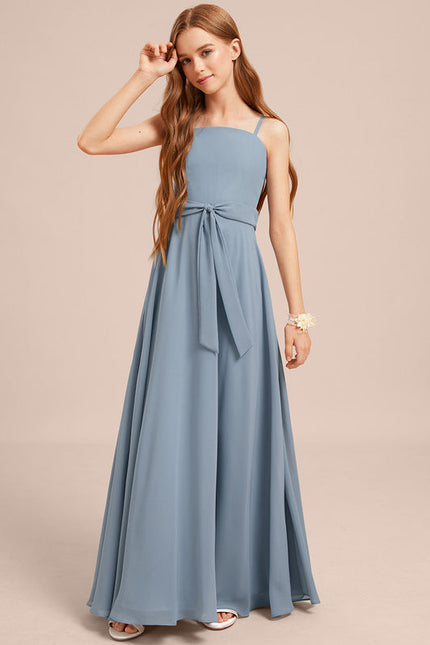 Robe Demoiselle D'Honneur Mousseline Ciel - gallery 2