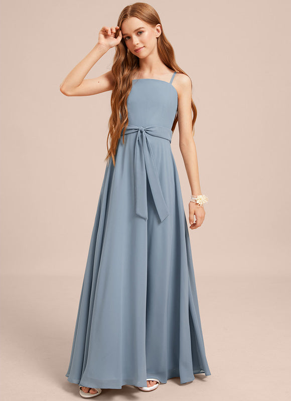 Robe Demoiselle D'Honneur Mousseline Ciel - gallery 2