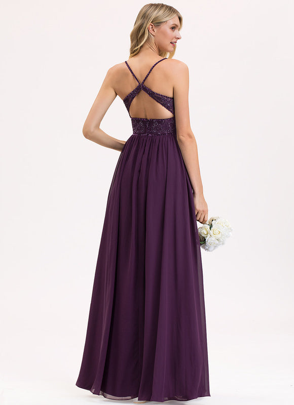 Robe Demoiselle D'Honneur Violet Éclatant - gallery 5