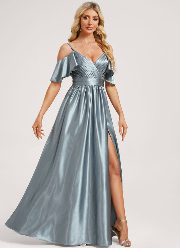 Robe Demoiselle D'Honneur Satin Éclatant - gallery 3