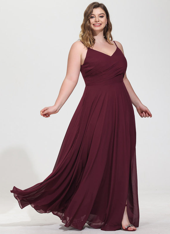 Robe Demoiselle D'Honneur Mousseline Beige - gallery 8