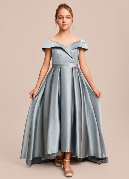 Robe Demoiselle D'Honneur Satinée Céleste