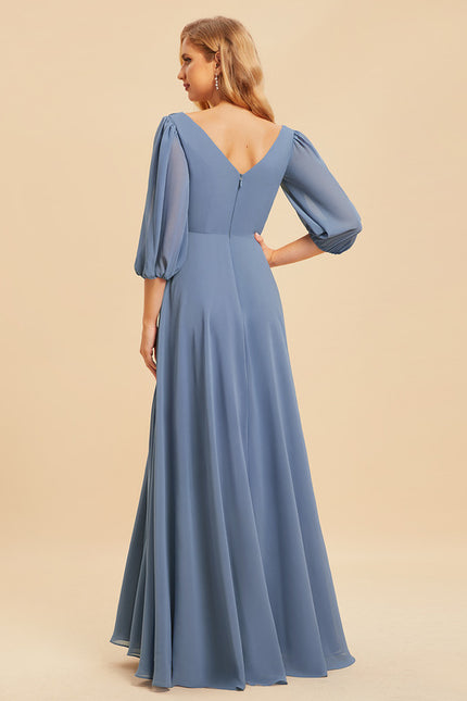 Robe Demoiselle D'Honneur À Volants Rose Pâle - gallery 1