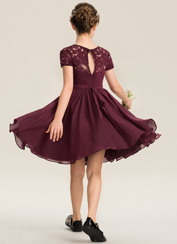 Robe Demoiselle D'Honneur Courte Dentelle - gallery 3