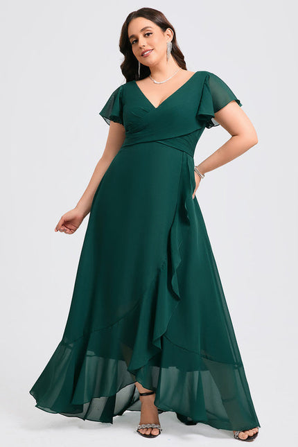 Robe Demoiselle D'Honneur Asymétrique Fluide - gallery 7
