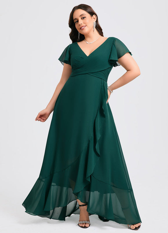 Robe Demoiselle D'Honneur Asymétrique Fluide - gallery 7