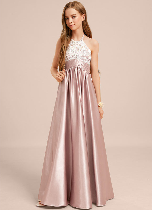 Robe Demoiselle D'Honneur Rose Dentelle - gallery 1