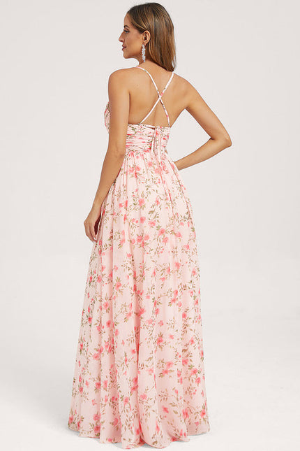 Robe Demoiselle D'Honneur Mousseline Beige - gallery 4