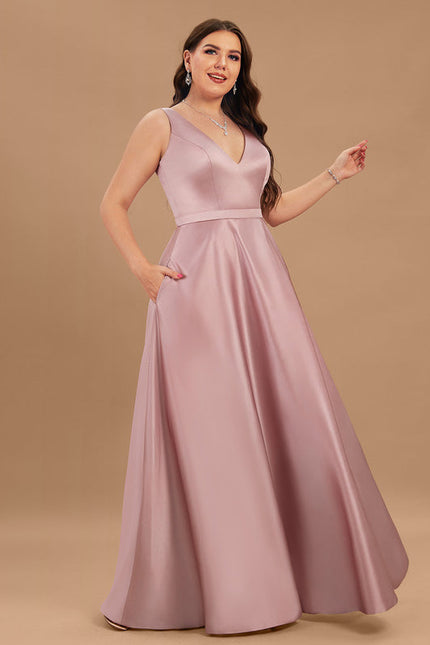 Robe Demoiselle D'Honneur Rose Satin - gallery 4
