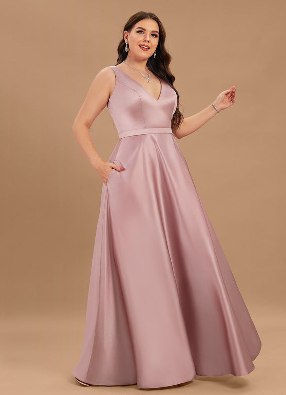 Robe Demoiselle D'Honneur Rose Satin - gallery 4
