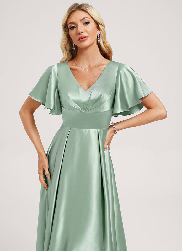 Robe Demoiselle D'Honneur En Satin - gallery 3