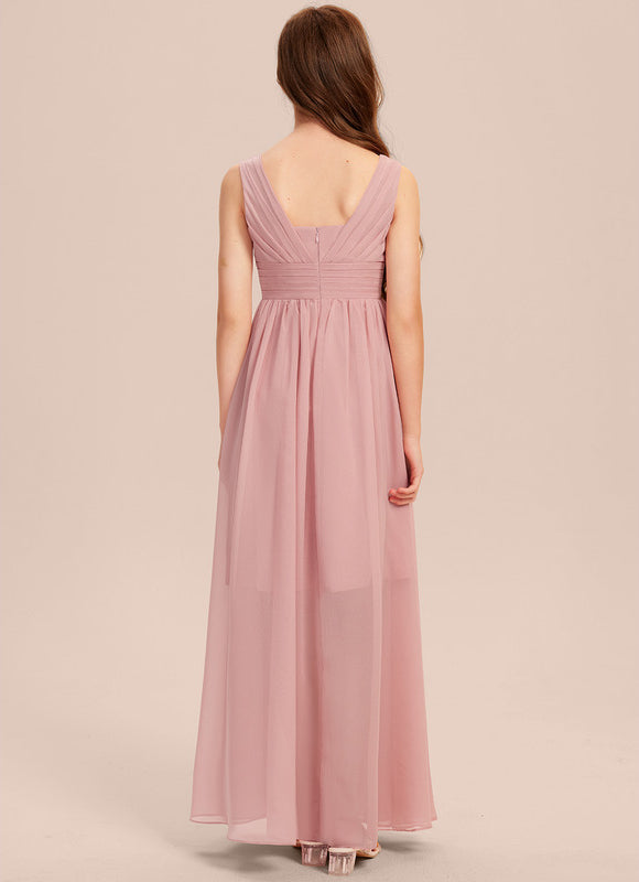 Robe Demoiselle D'Honneur Rose Poudré Élégant - gallery 4