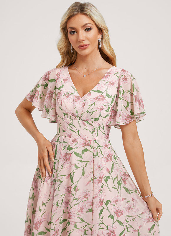 Robe Demoiselle D'Honneur Asymétrique Fluide - gallery 1