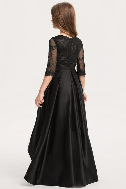 Robe Demoiselle D'Honneur Noir Satin - gallery 1