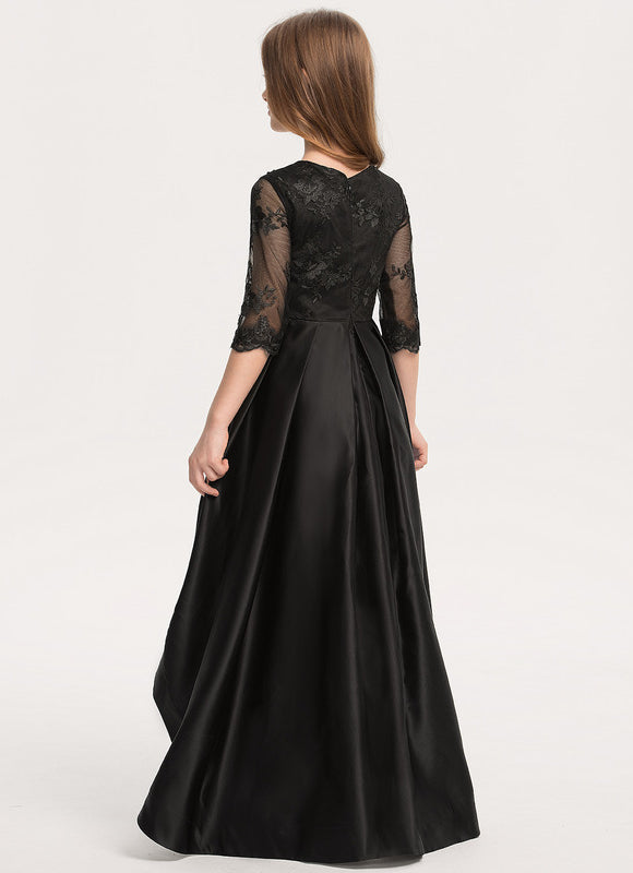 Robe Demoiselle D'Honneur Noir Satin - gallery 1