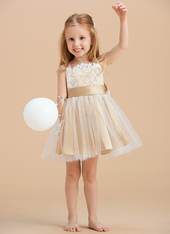 Robe Demoiselle D'Honneur Beige Doré - gallery 2