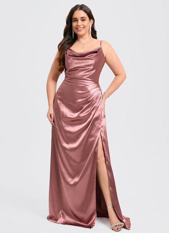 Robe Demoiselle D'Honneur Satinée Dorée - gallery 6