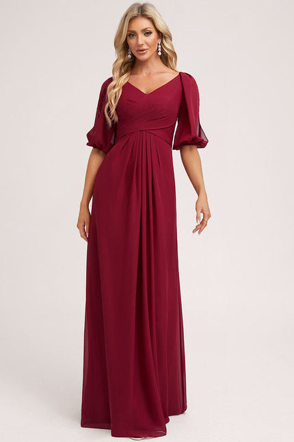 Robe Demoiselle D'Honneur Mousseline Beige - gallery 3