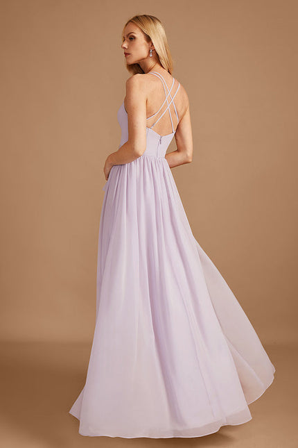 Robe Demoiselle D'Honneur Asymétrique Fluide - gallery 5