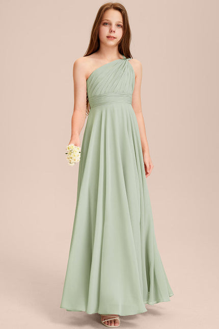 Robe Demoiselle D'Honneur Vert Poudré Élégant - gallery 2