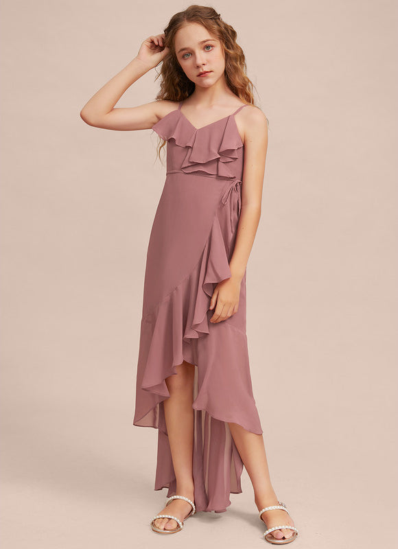 Robe Demoiselle D'Honneur Flottante Rosée