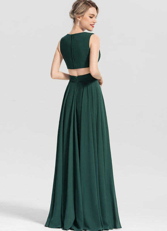 Robe Demoiselle D'Honneur Élégante Bordeaux - gallery 3