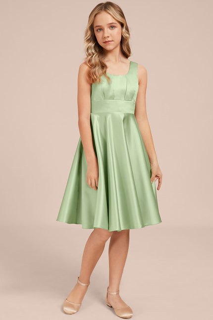 Robe Demoiselle D'Honneur Satin Vert Pastel - gallery 1