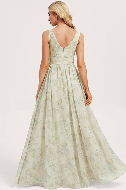 Robe Demoiselle D'Honneur Mousseline Beige - gallery 5