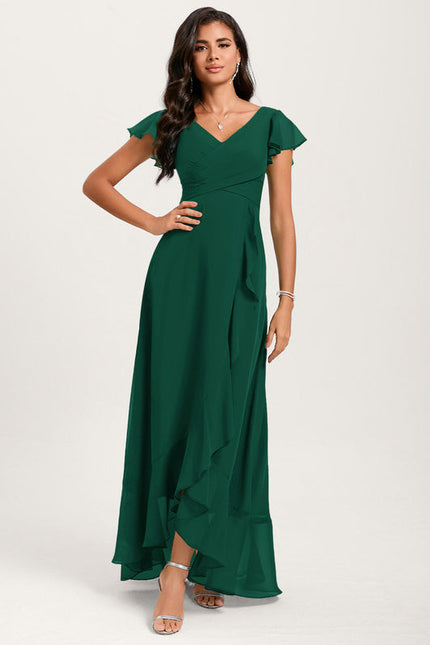 Robe Demoiselle D'Honneur Asymétrique Fluide