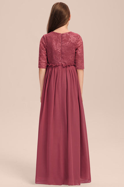 Robe Demoiselle D'Honneur Rouge Élégant Longueur - gallery 5