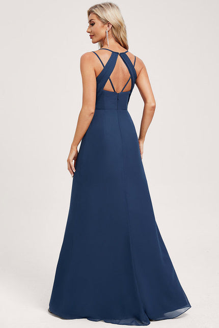 Robe Demoiselle D'Honneur Mousseline Beige - gallery 4