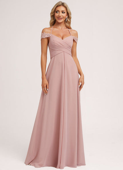 Robe Demoiselle D'Honneur Élégante Douce