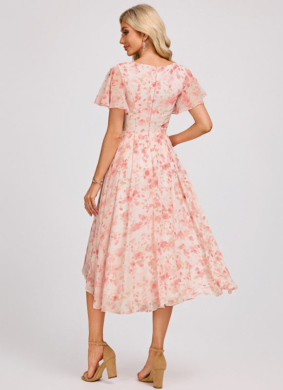 Robe Demoiselle D'Honneur Asymétrique Fluide - gallery 5