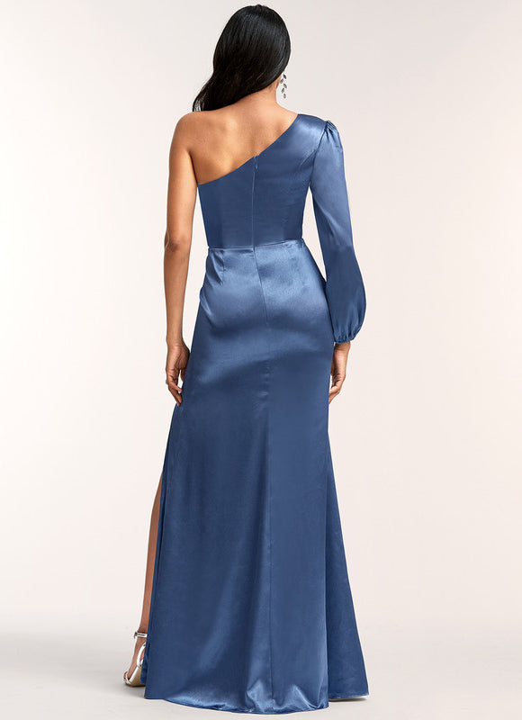 Robe Demoiselle D'Honneur Satin Bordeaux Chic - gallery 2