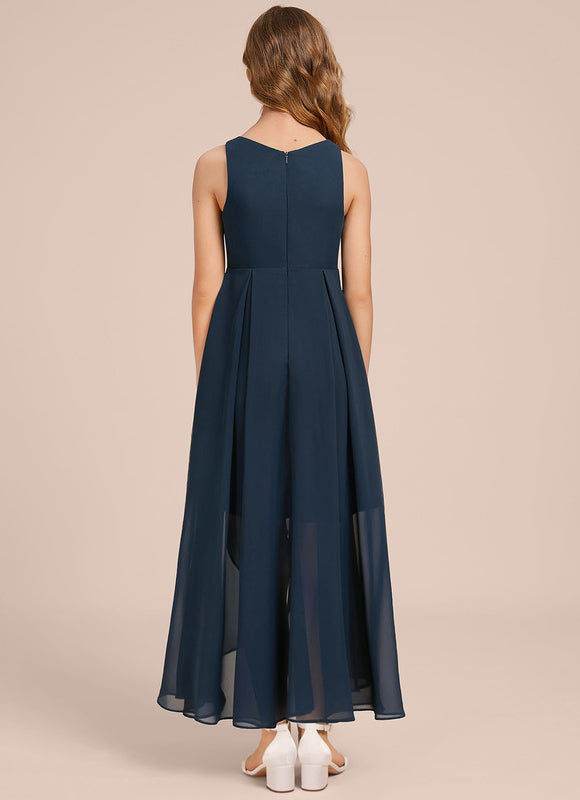 Robe Demoiselle D'Honneur Nuit Marine Fluide - gallery 3