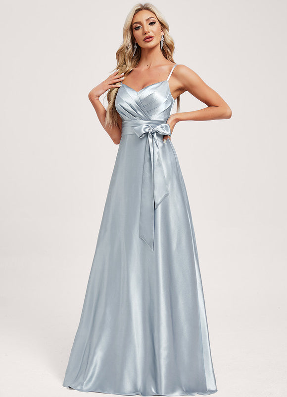 Robe Longue Satin Demoiselle D'Honneur - gallery 2