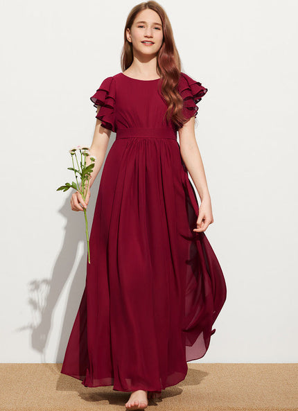 Robe Demoiselle D'Honneur Volante Prune