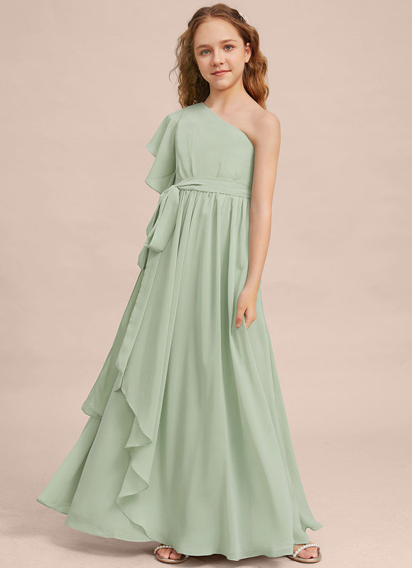 Robe Demoiselle D'Honneur Vert Poudré Élégant - gallery 2