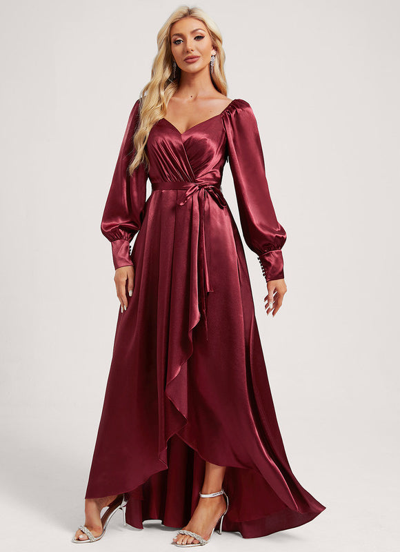 Robe Demoiselle D'Honneur En Satin - gallery 2