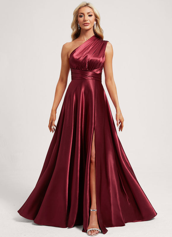 Robe Demoiselle D'Honneur Rouge Satiné Chic - gallery 6