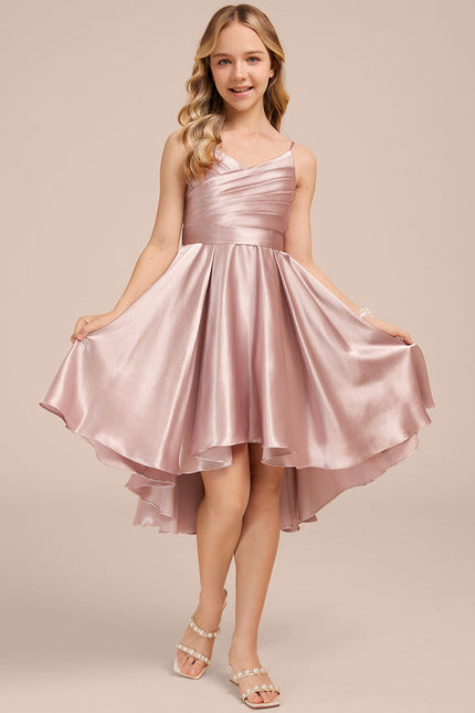 Robe Demoiselle D'Honneur Satin Rose Chic - gallery 2
