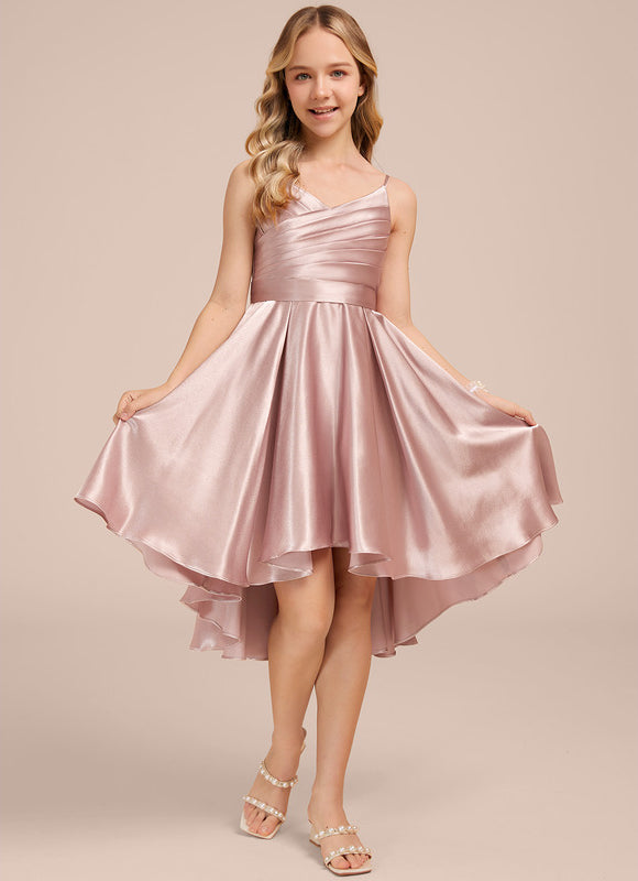 Robe Demoiselle D'Honneur Satin Rose Chic - gallery 2