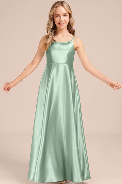 Robe Demoiselle D'Honneur Satin Menthe - gallery 4