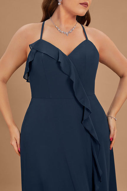 Robe Demoiselle D'Honneur Mousseline Beige - gallery 8